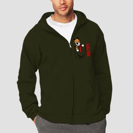 Cool Tiger Customized Unisex Printed Zipper Hoodie