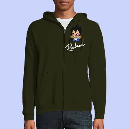 Name Sign Customized Unisex Printed Zipper Hoodie