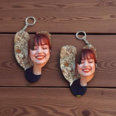 Y Alphabet Shape Customized Photo Printed Keychain