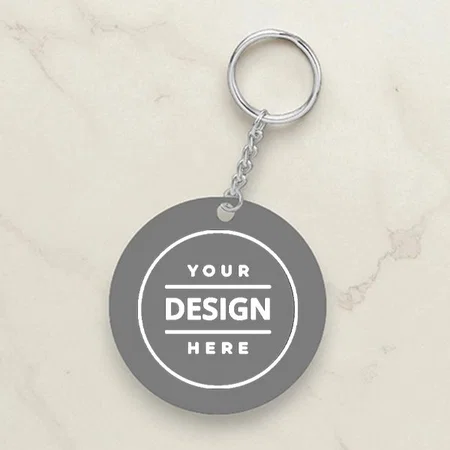 Circle Customized Photo Printed Wooden Keychain