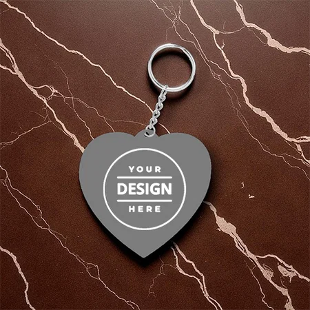 Heart Customized Photo Printed Wooden Keychain