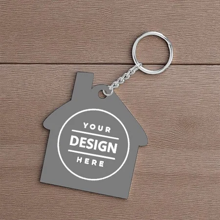 House Customized Photo Printed Wooden Keychain