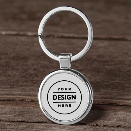 Circle Customized Metal Keychain for Corporate Gifting