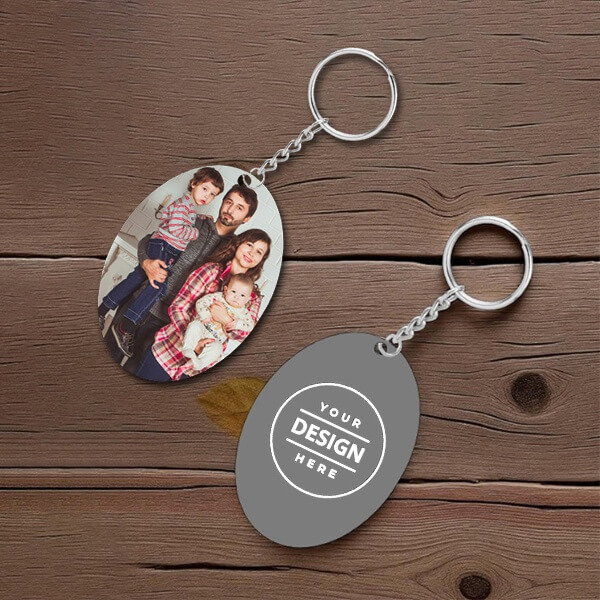 Oval Customized Wooden Keychain Online | yourPrint