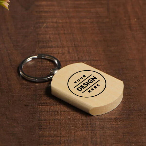 Oval Customized Wooden Keychain Online | yourPrint