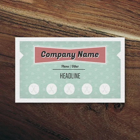 Vintage Design Customized Rectangle Loyalty Cards - Set of 100 Cards