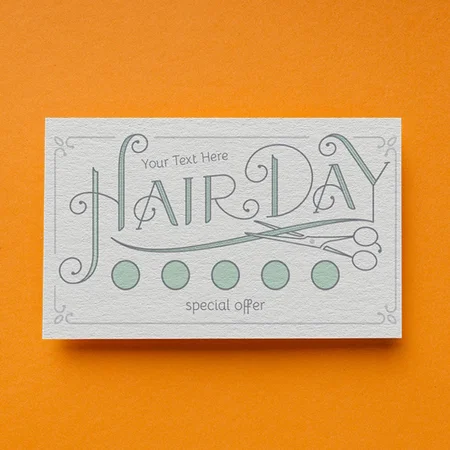 Hair Day Customized Rectangle Loyalty Cards - Set of 100 Cards