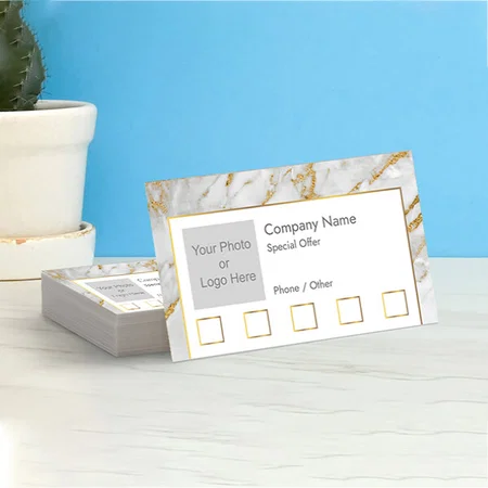 Marble Design Customized Rectangle Loyalty Cards - Set of 100 Cards