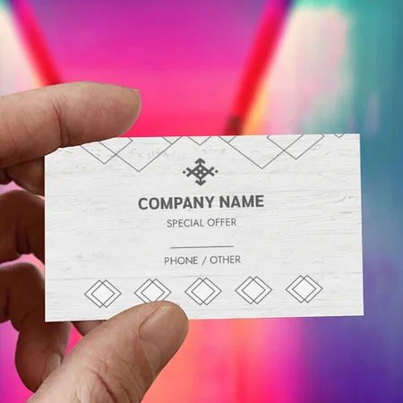 White Wood Design Customized Rectangle Loyalty Cards - Set of 100 Cards