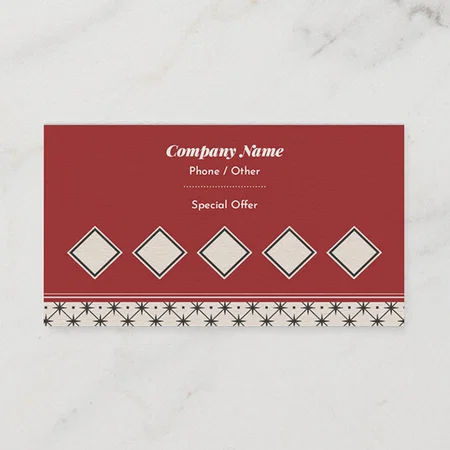 Red Design Customized Rectangle Loyalty Cards - Set of 100 Cards
