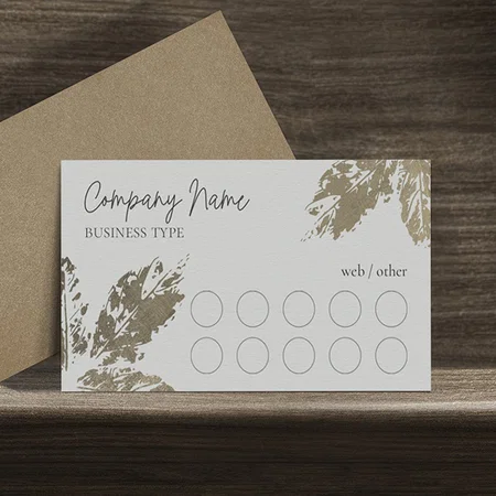 Leaves Design Customized Rectangle Loyalty Cards - Set of 100 Cards