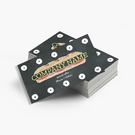 Food & Beverages Customized Rectangle Loyalty Cards - Set of 100 Cards