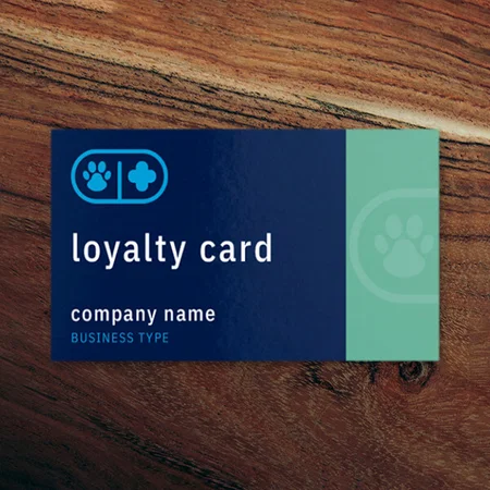Paw Design Customized Rectangle Loyalty Cards - Set of 100 Cards