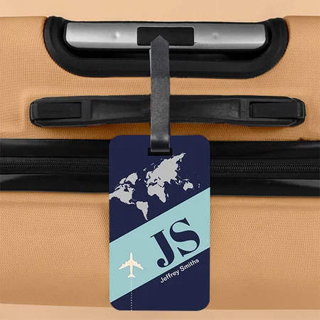 Dark Blue Modern Travel Customized Vertical Bag Luggage Tag