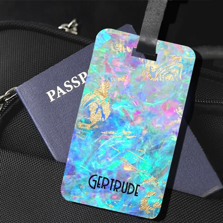 Blue Pink Gradient Design Customized Vertical Bag Luggage Tag