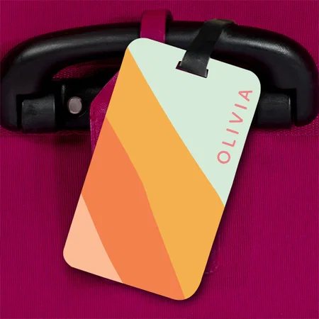 Colorful Diagonal Stripes Design Customized Vertical Bag Luggage Tag