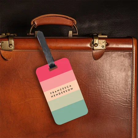 Colorblock Horizontal Stripe Customized Vertical Bag Luggage Tag