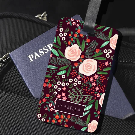 Botanical Garden Floral design Customized Vertical Bag Luggage Tag