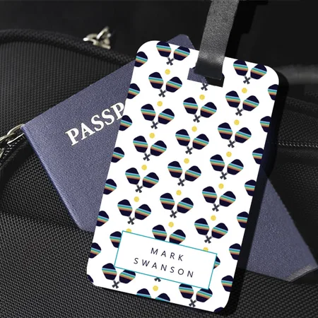 Table Tennis Racket Pattern Design Customized Vertical Bag Luggage Tag