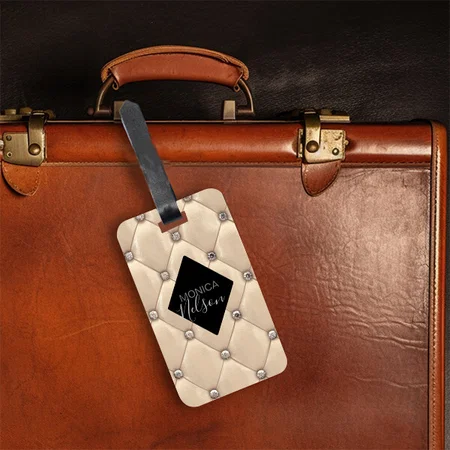 Luxurious Gold Monogram Customized Vertical Bag Luggage Tag