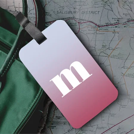 Modern Monogram Pink Blue Gradient Design Customized Vertical Bag Luggage Tag