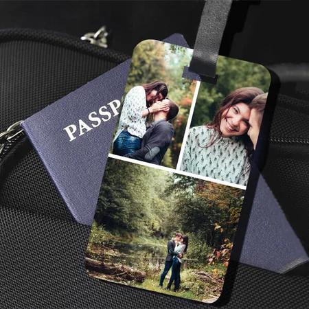 Modern Photo Collage Customized Vertical Bag Luggage Tag