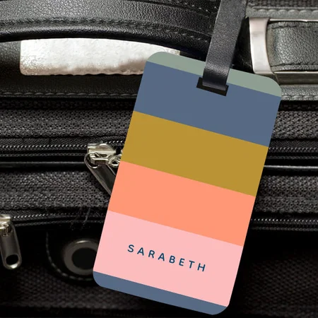 Stylish Modern Stripes Design Customized Vertical Bag Luggage Tag