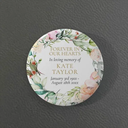 Floral Design Customized Photo Printed Button Badge