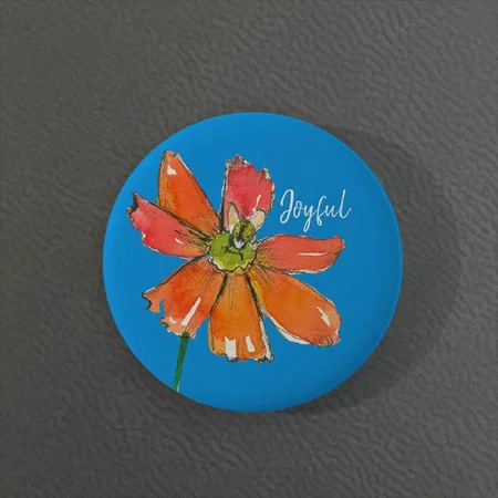 Joyful Daisy Honey Bee Customized Photo Printed Button Badge