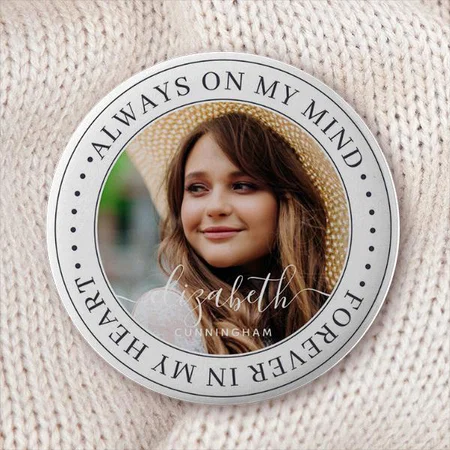 Memorial Elegant Photo Customized Photo Printed Button Badge
