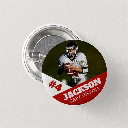Sports Photo Design Customized Photo Printed Button Badge