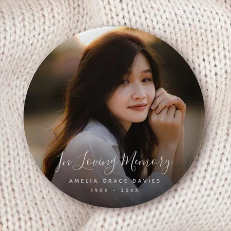 Memorial Photo Design Customized Photo Printed Button Badge