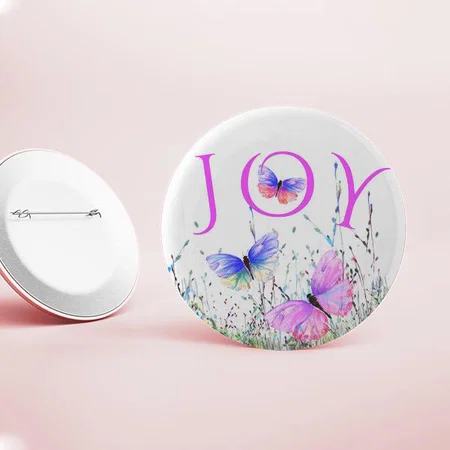 Colorful Butterflies Flying in Nature Customized Photo Printed Button Badge