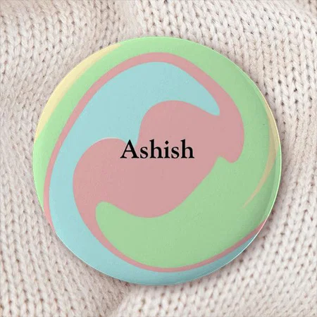 Simple Acrylic Pour Marble Customized Photo Printed Button Badge