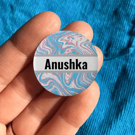 Marble Blue Pink Pattern Color Customized Photo Printed Button Badge