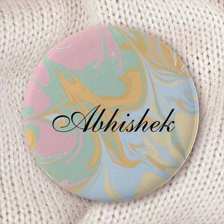 Abstract Swirls Marble Design Customized Photo Printed Button Badge
