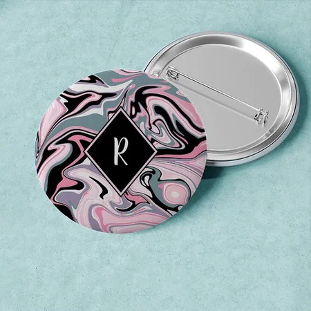 Elegant Colorful Marble Customized Photo Printed Button Badge
