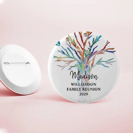 Colorfull Tree Design Customized Photo Printed Button Badge