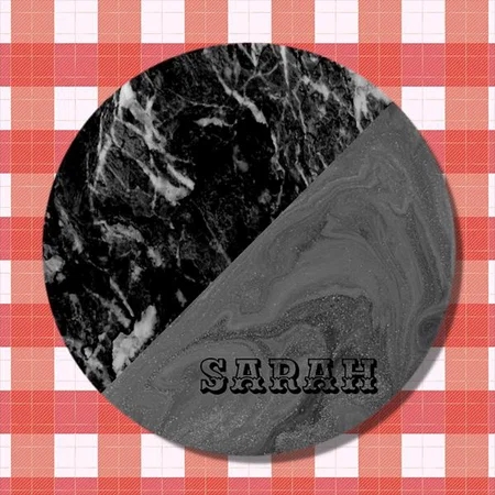 Cool Trendy Black Marble Design Customized Photo Printed Button Badge