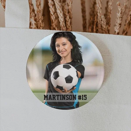 Sport Player Photo Design Customized Photo Printed Button Badge