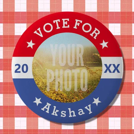 PHOTO Election Design Customized Photo Printed Button Badge