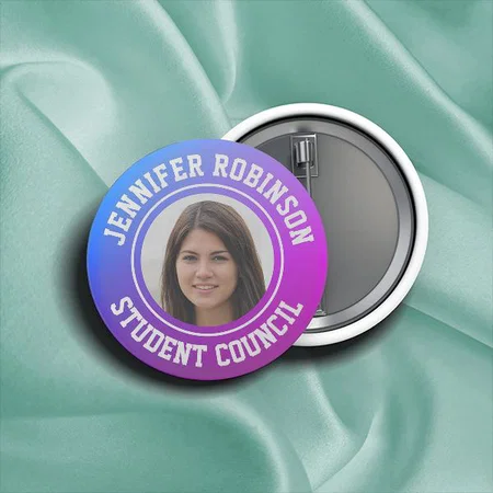 Modern Gradient Color Photo Design Customized Photo Printed Button Badge
