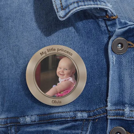 Modern Baby Photo Design Customized Photo Printed Button Badge