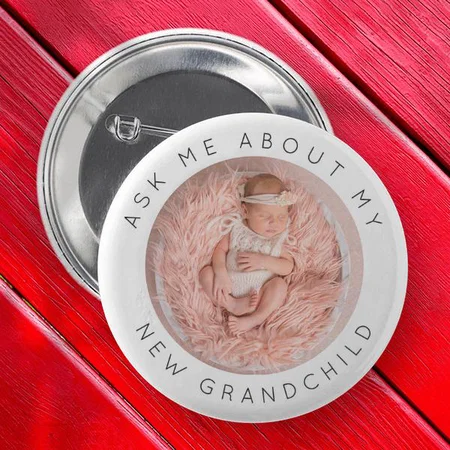 Cute Baby Modern Photo Frame Design Customized Photo Printed Button Badge