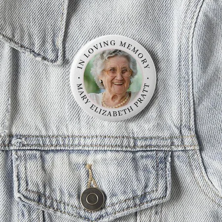 Modern Memorial Photo Customized Photo Printed Button Badge