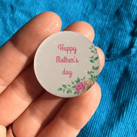 Beatiful Mother's day Flower Design Customized Photo Printed Button Badge