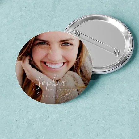 Modern Black Shade Photo Design Customized Photo Printed Button Badge
