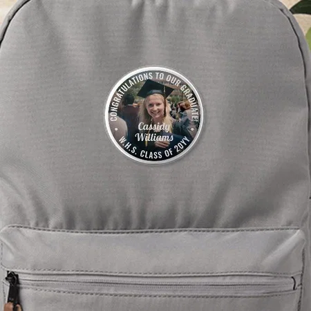 Modern Congratulations Graduation Photo Design Customized Photo Printed Button Badge