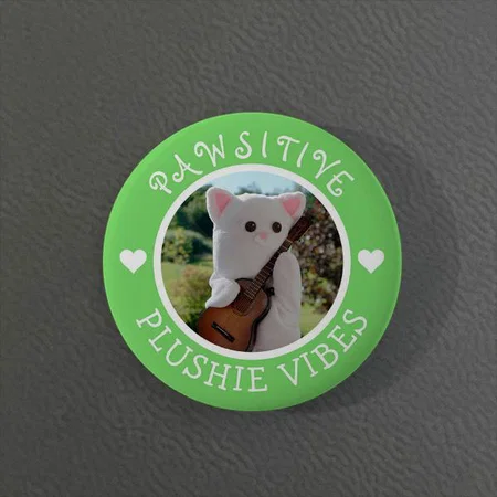 Green Tow Heart Frame Photo Customized Photo Printed Button Badge