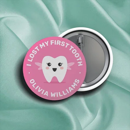 I Lost My First Tooth Design Customized Photo Printed Button Badge